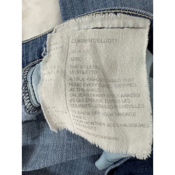 Current/Elliott Stiletto Skinny Super Loved Destroy Distressed Mid Day Jeans 29* - Picture 7 of 16